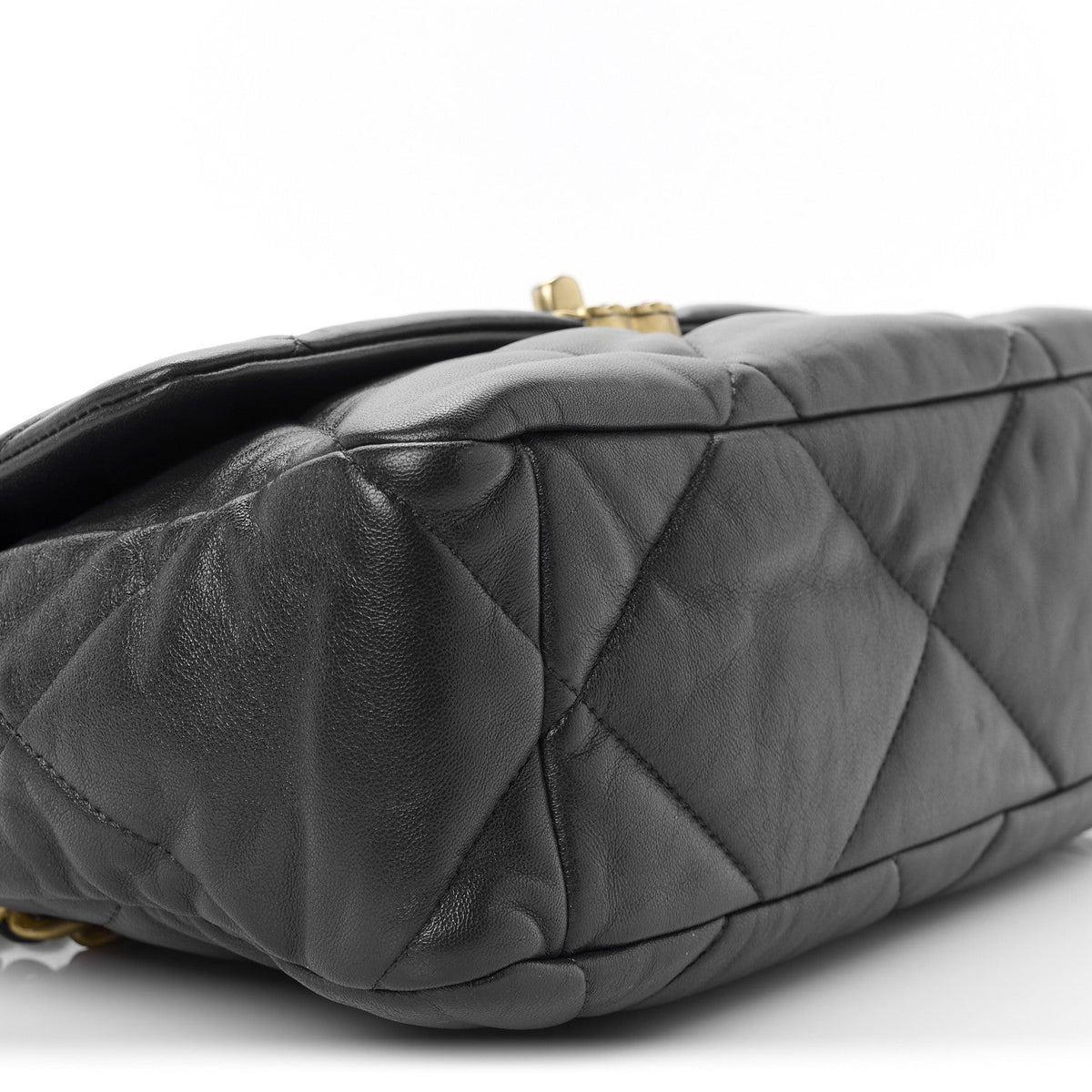 Lambskin Quilted Large Chanel 19 Flap Navy Blue