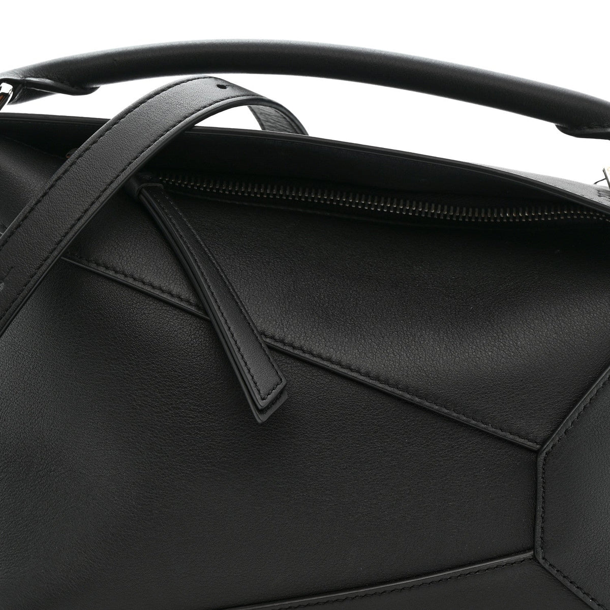 Calfskin Small Puzzle Edge Bag Black