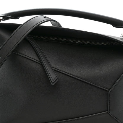 Calfskin Small Puzzle Edge Bag Black