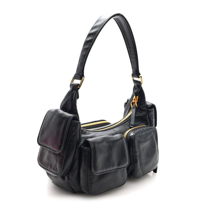Nappa Multi Pocket Hobo Black