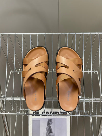 HM 25 Kazimir Sandal Two-tone Calfskin Canvas