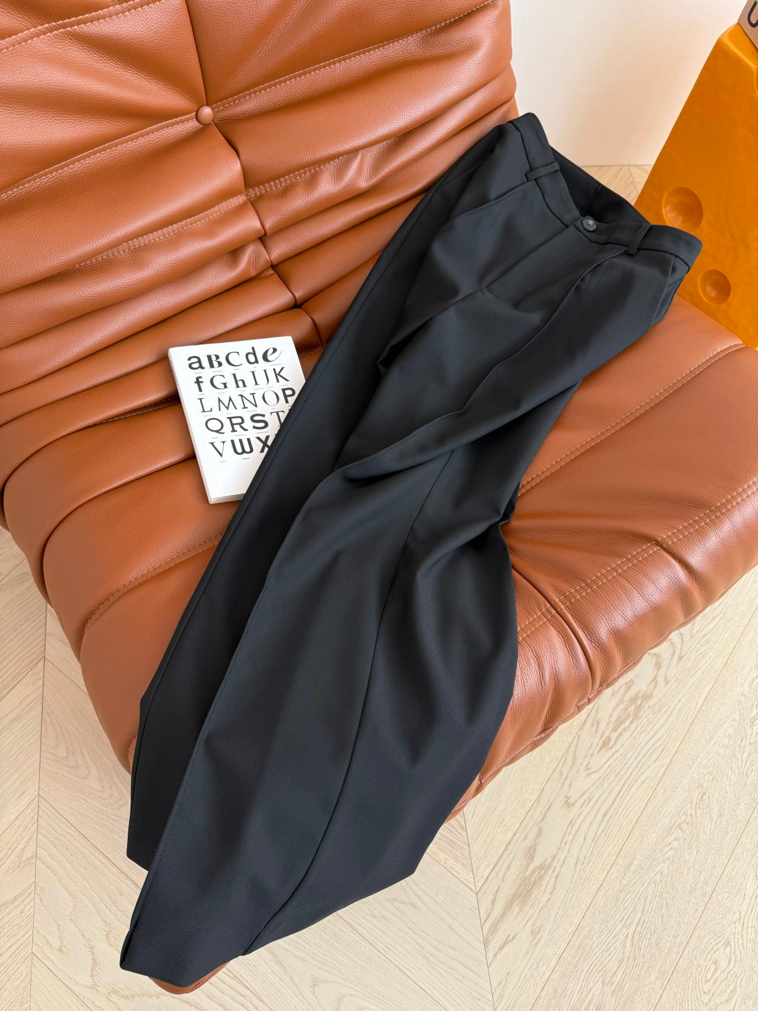 YSL 25 V-neck Suit Set Black Polyester