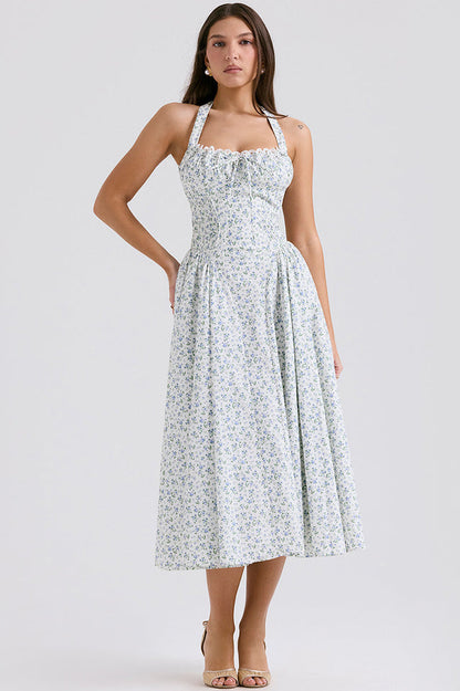 Adabella Cotton Halter Midi Sundress