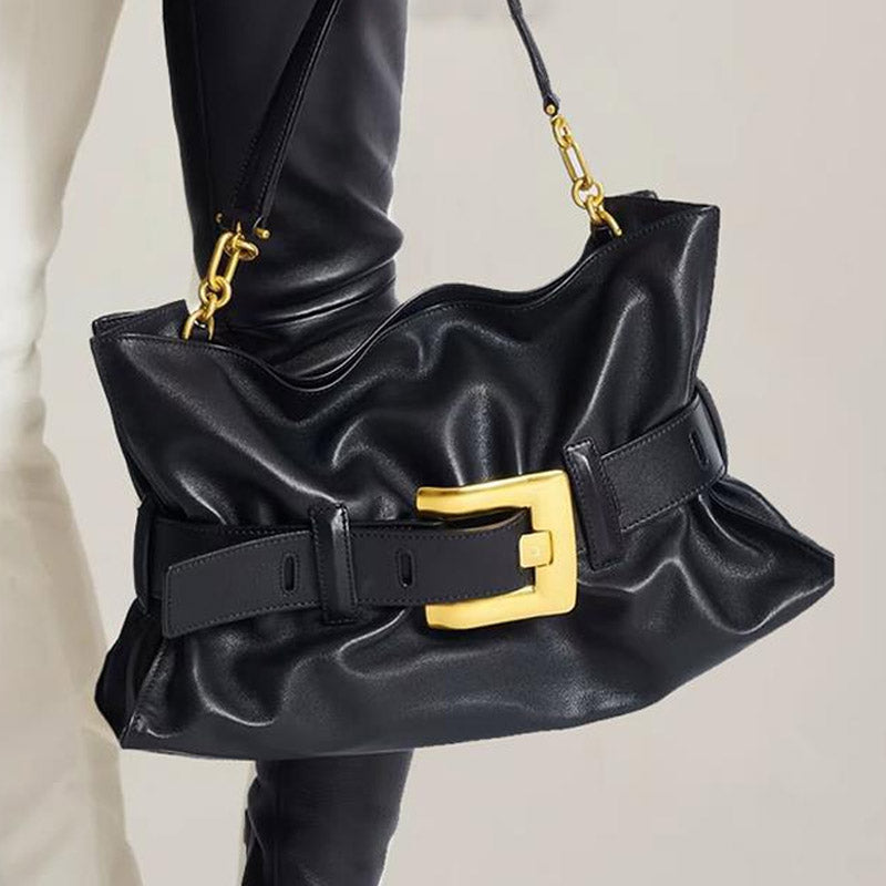 Trendy Belt Buckle Tote Shoulder Bag