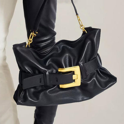 Trendy Belt Buckle Tote Shoulder Bag