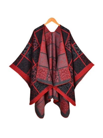 Scarvii - Large Size Line Plaid Scarf Shawl
