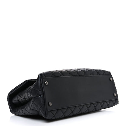Caviar Quilted Medium Coco Handle Flap Black