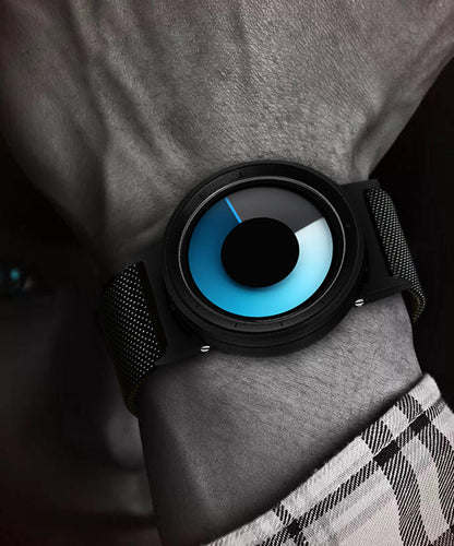 DIY Black Stainless Steel Waterproof Luminous Watch