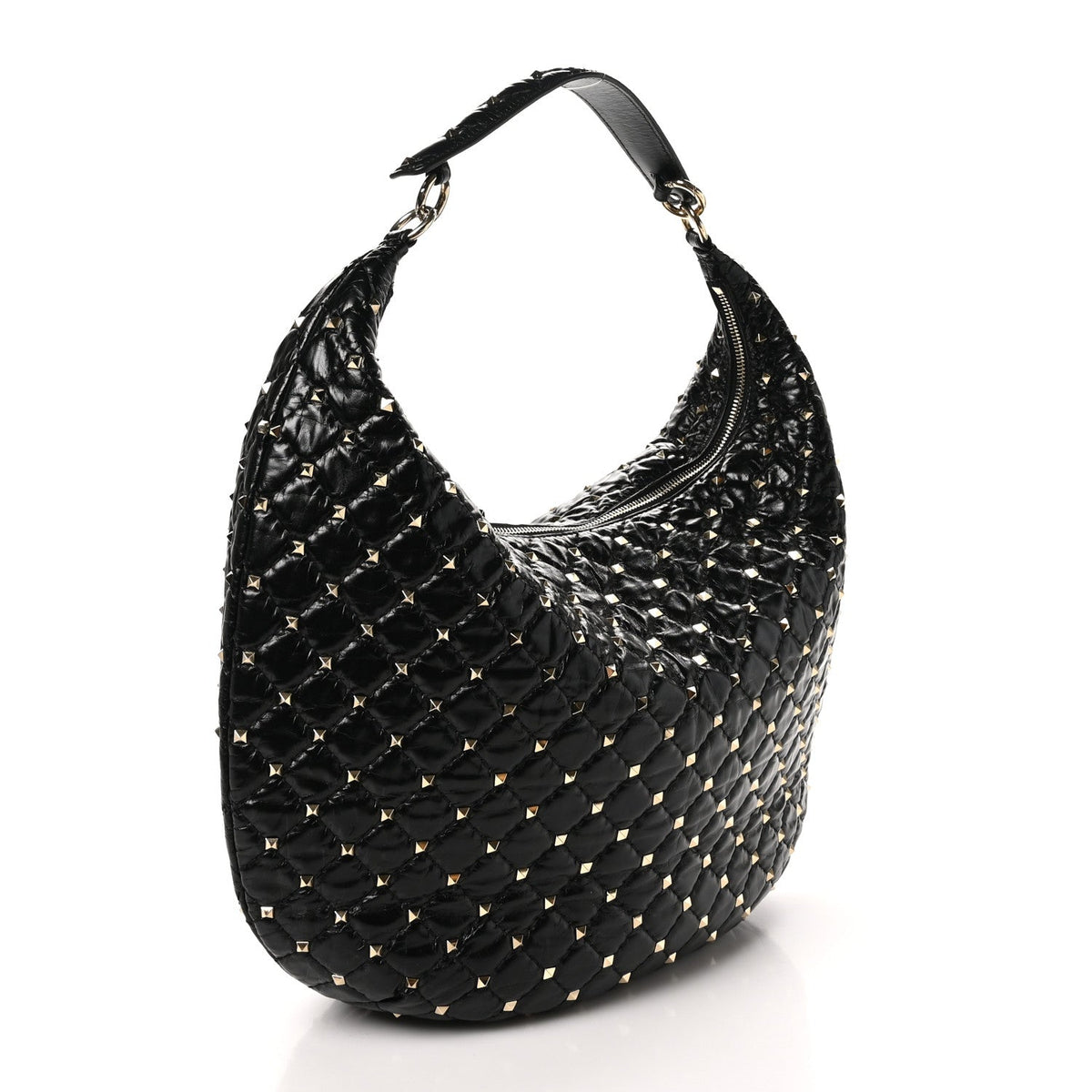 Nappa Rockstud Spike Hobo Black