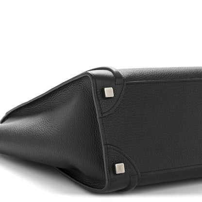 Drummed Calfskin Micro Luggage Black