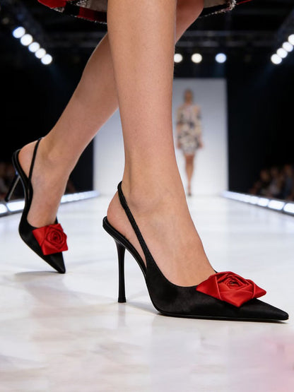 Aislinn Rose-embellished Pointed-toe Sandals