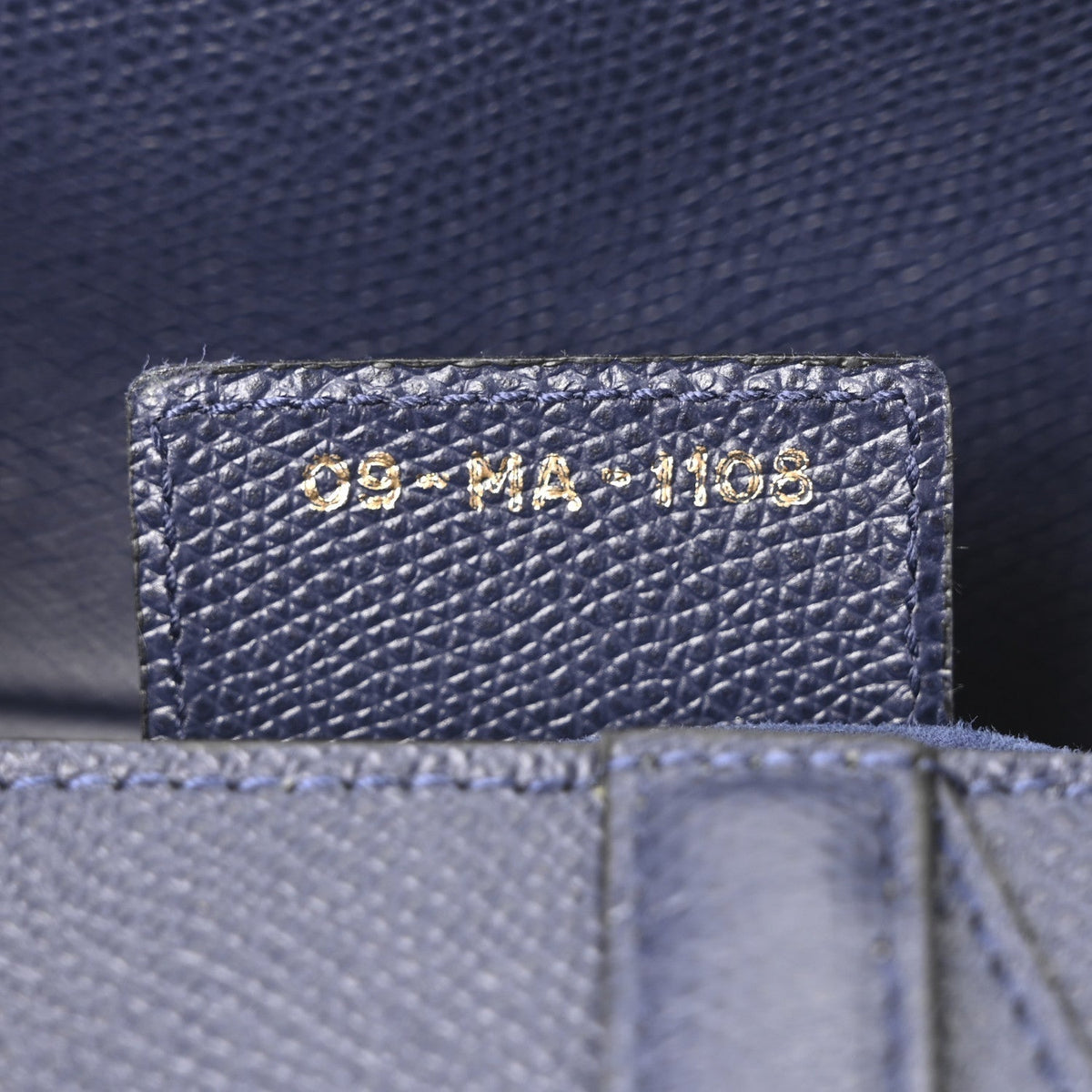 Grained Calfskin Saddle Bag Navy