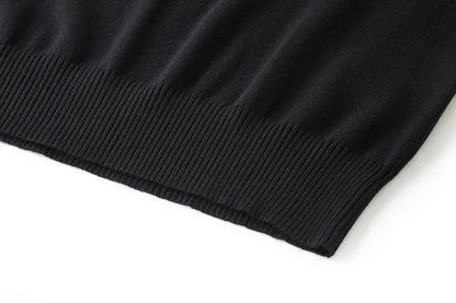 CD Embroidered Logo Sweater Black Wool Cotton