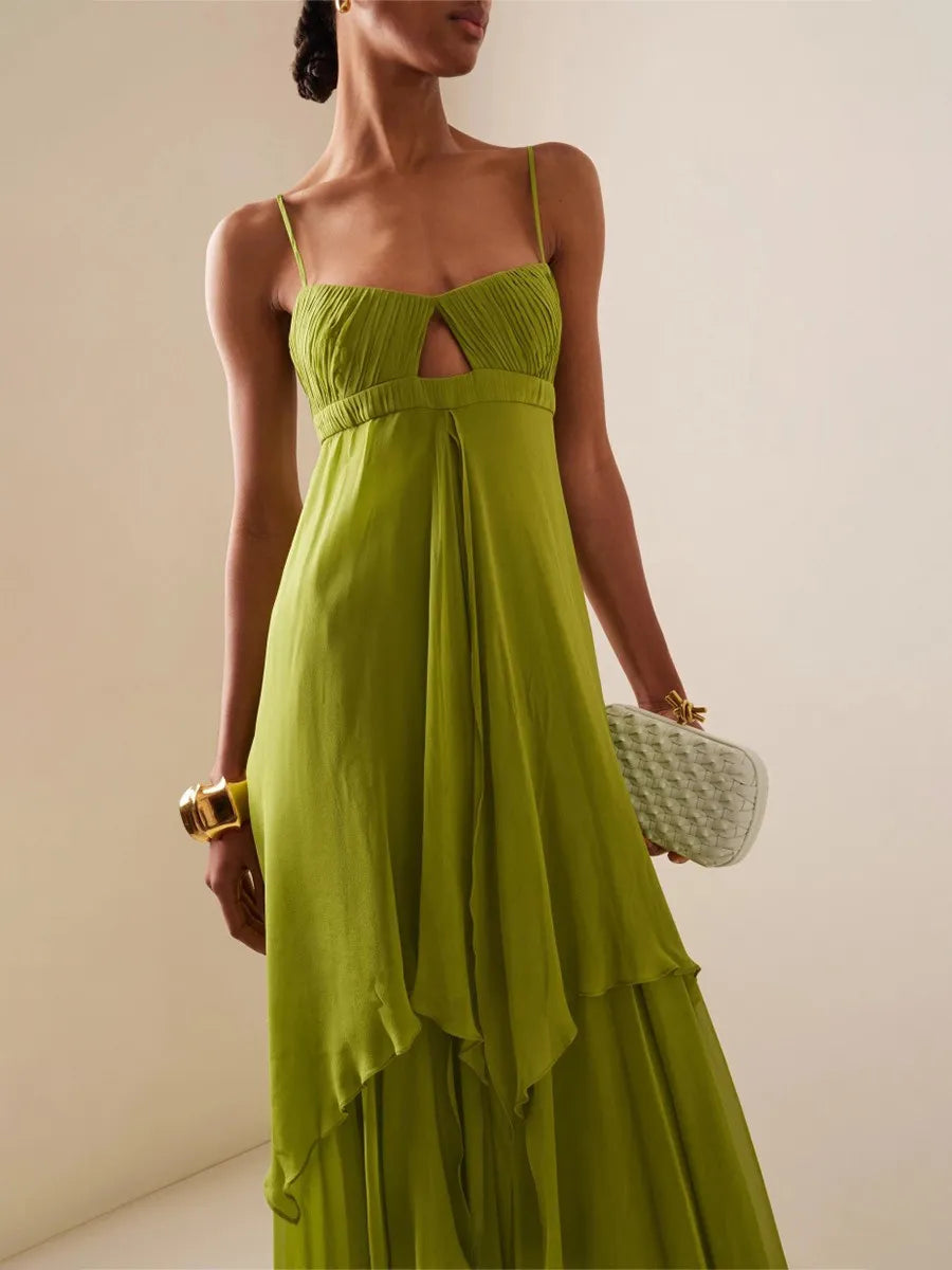 Astrid Vacation-style Asymmetrical Camisole Maxi Dress