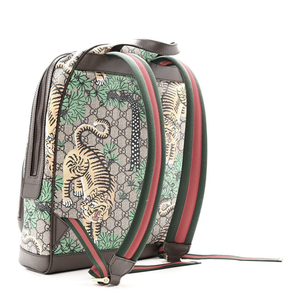 GG Supreme Monogram Bengal Web Day Backpack Beige Yard