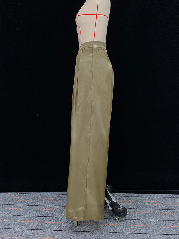 High Waisted Long Sleeves Drawstring Hooded Solid Color Split-Joint Hooded Pants Set Two Pieces Set Two-Piece Sets