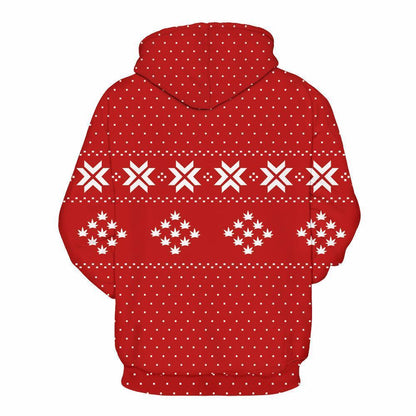 Santa Claus Pattern Street Fashion Digital Printing Couple Loose Sweater