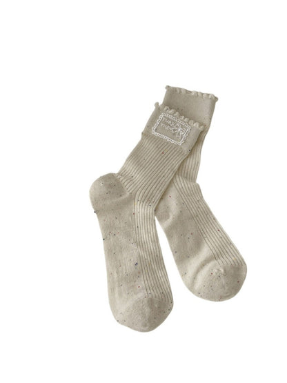 Rufia - Retro Simple Mid-Calf Socks - Sweet &amp; Vintage