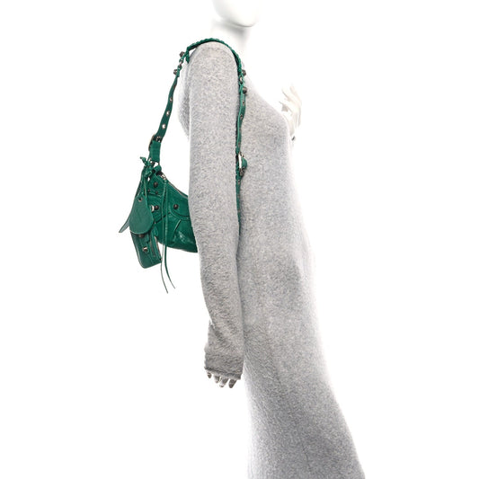 Agneau Arena Le Cagole Shoulder Bag XS Jade