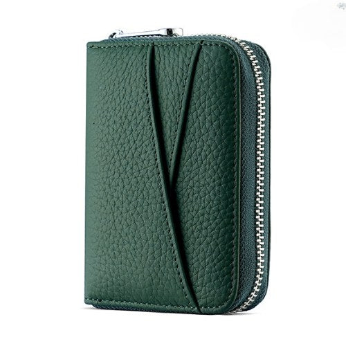 Leather Solid Color Card Case Wallets