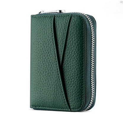 Leather Solid Color Card Case Wallets