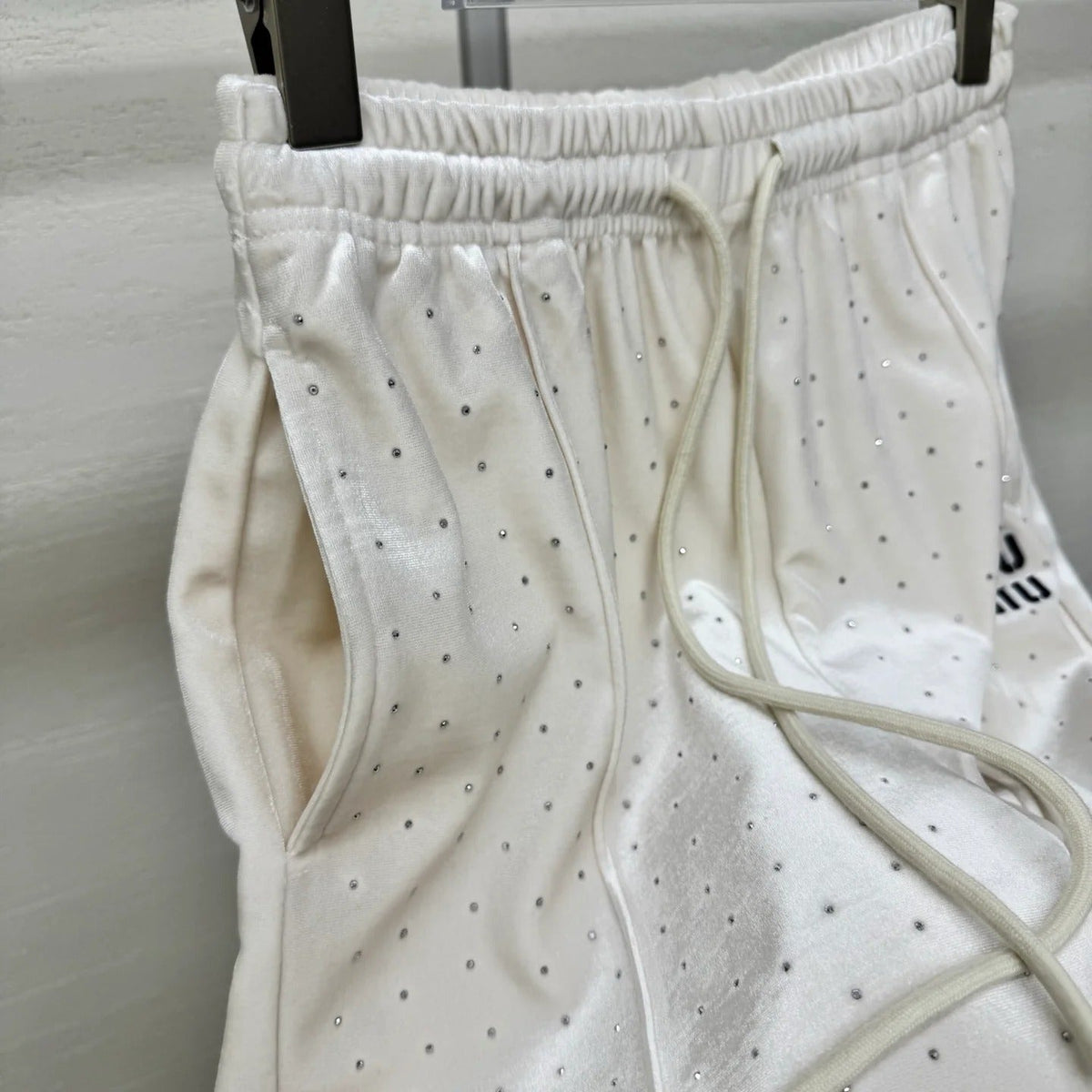 Miumiu 2026 Pants with Rhinestone Embroidery Silk Viscose 356809