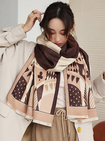 Winter Keep Warm Tasseled Imitated Cashmere Shawl&Scarf