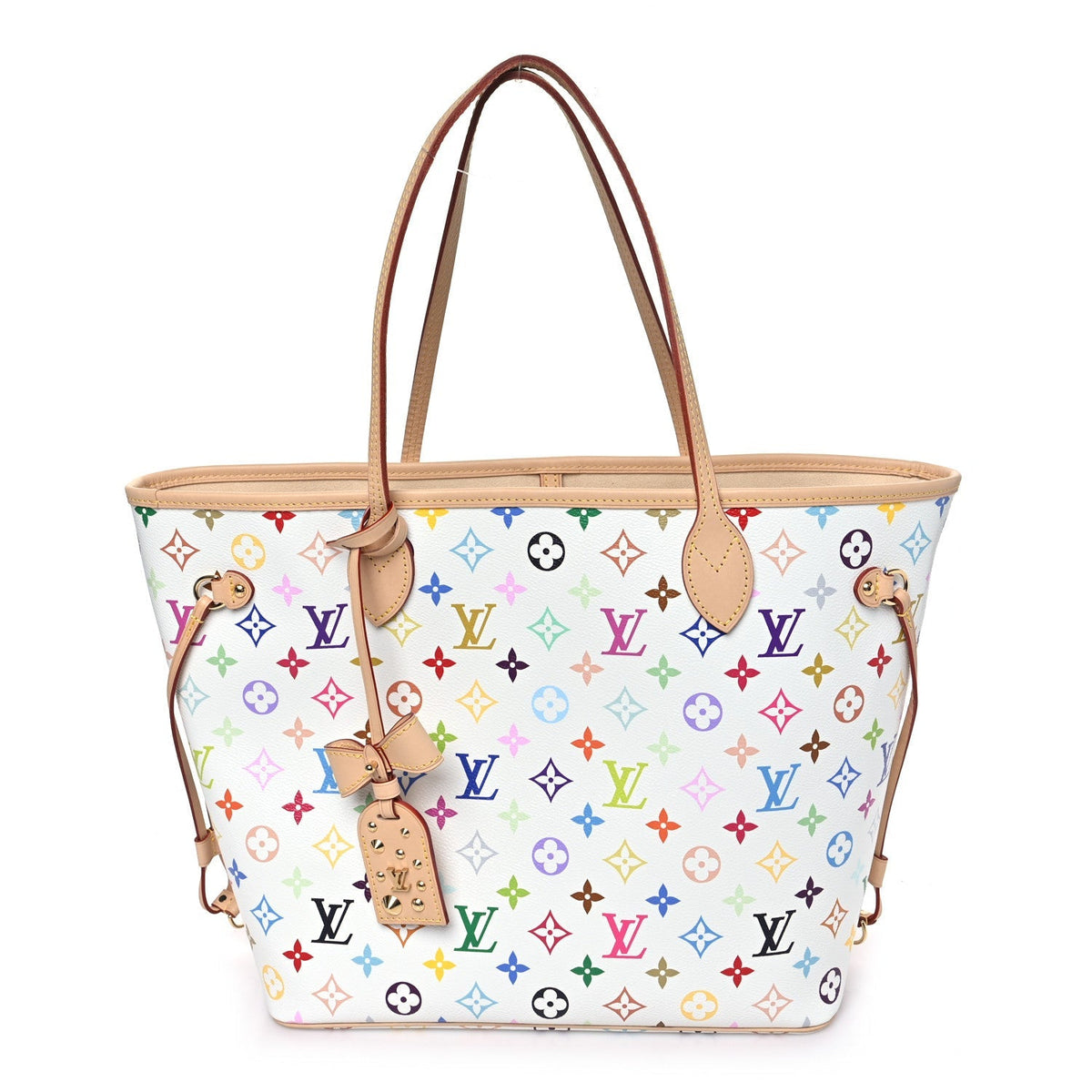 LV X TM Monogram Multicolor Neverfull MM White