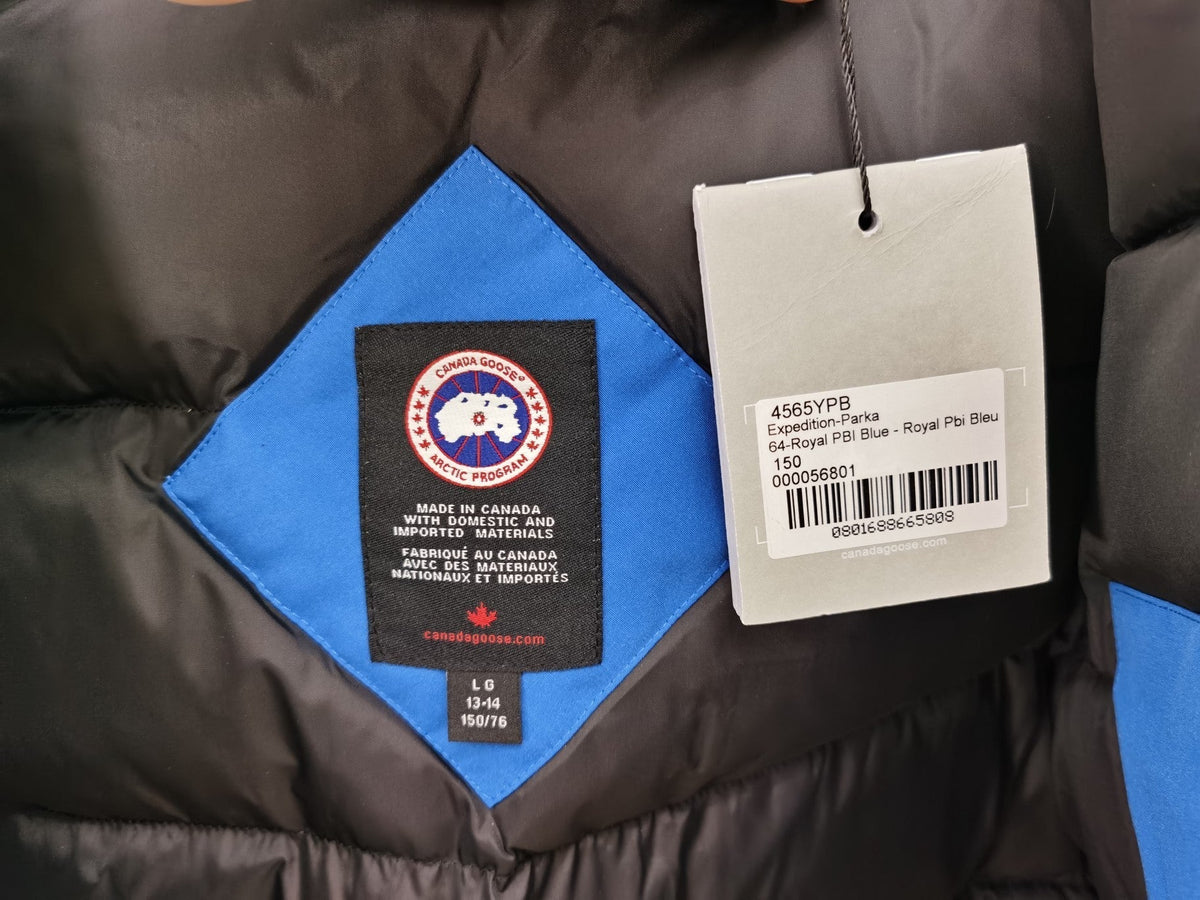 Canada Goose Children Parka Jacket Blue Fox Fur Polyester Cotton