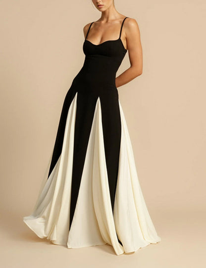 Sexy Splicing Slim Spaghetti Maxi Dress