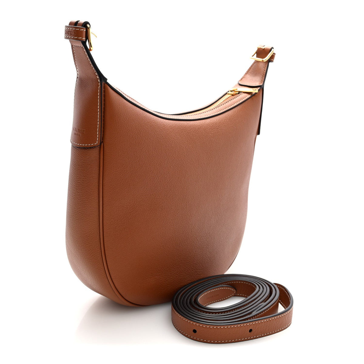 Supple Calfskin Small Triomphe Heloise Shoulder Bag Tan