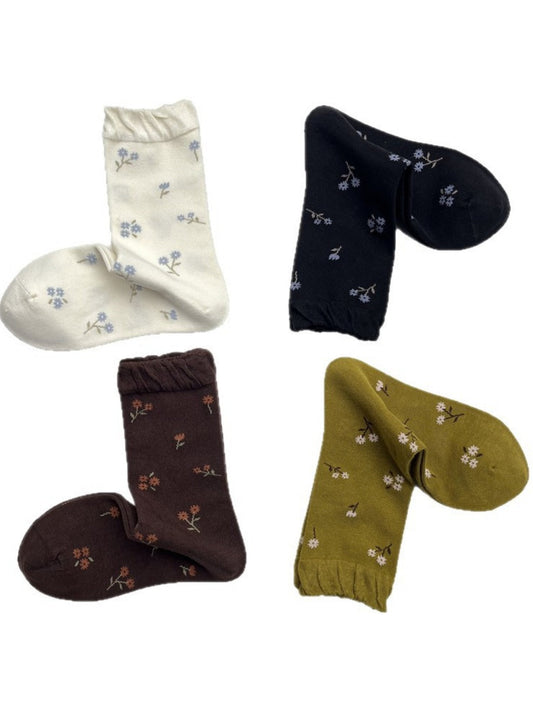 Rufia - Cute Floral Winter Sweet Socks - Soft &amp; Warm
