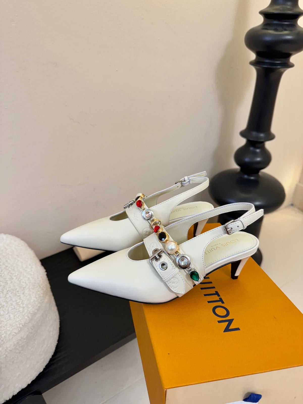 LV Vibe Slingback 6cm Off White Cowhide 580331