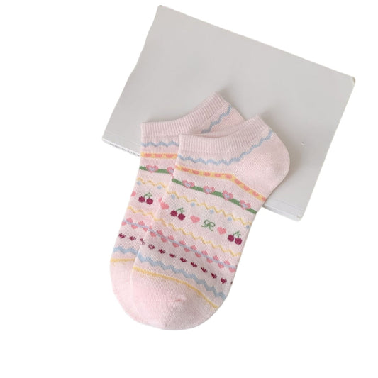 Rufia - Cute Cherry Ankle Socks with Bow Detail