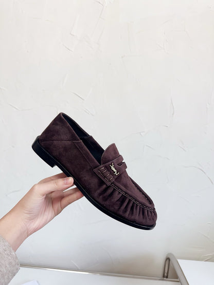 YSL Le Loafer Supple Coffee Suede