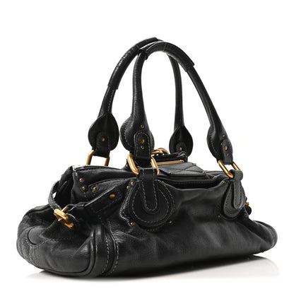 Calfskin Medium Paddington Satchel Black