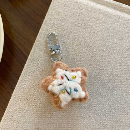 Colorful Beads Star Pendant Keychain Bag