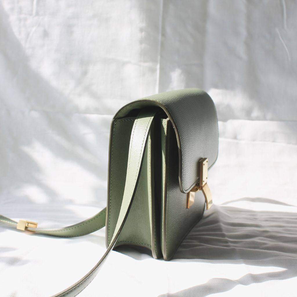 Celine Green Leather Teen Box Bag