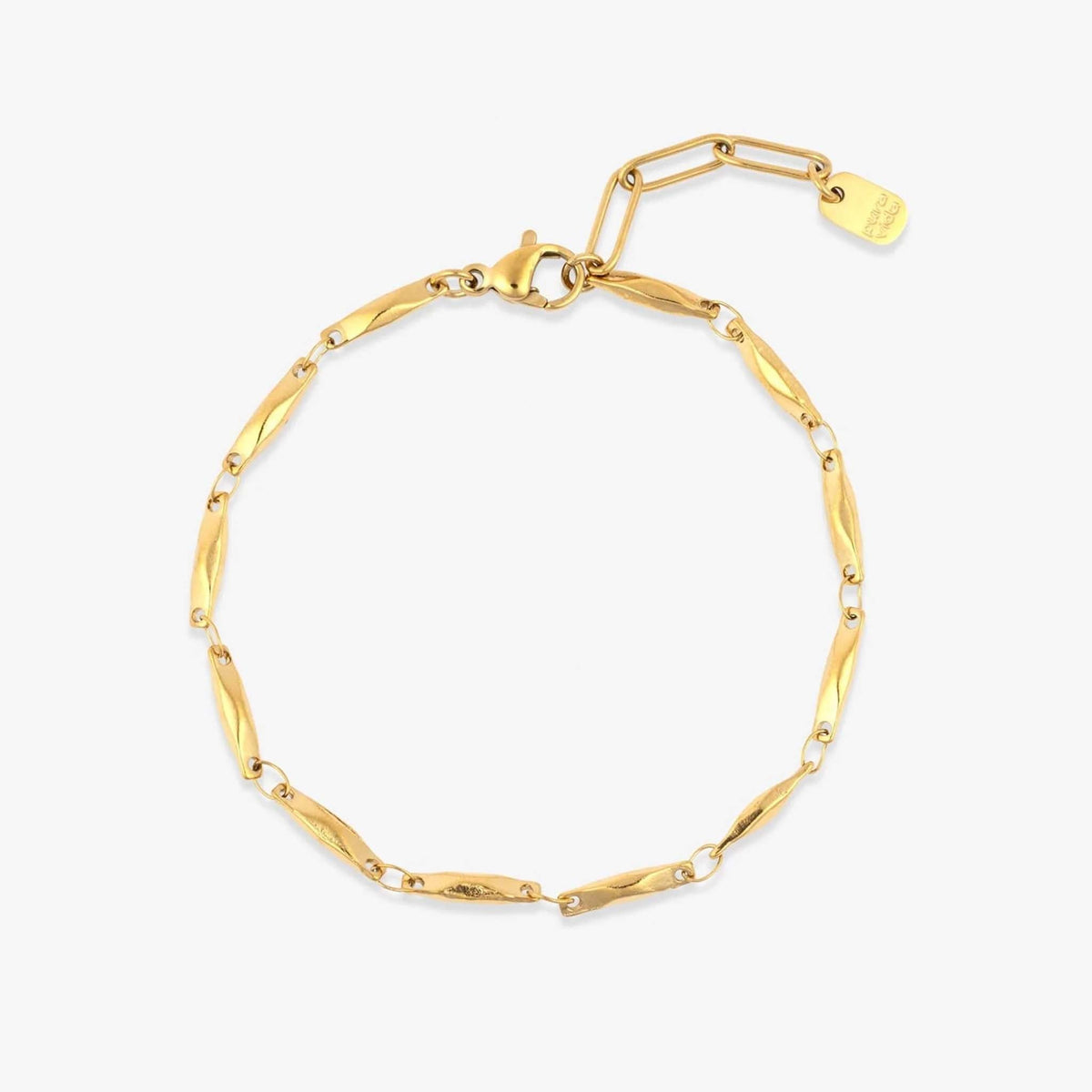 Faceted Bar Gold Chain Bracelet