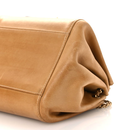 Lambskin Chocolate Bar Accordion Reissue Flap Beige