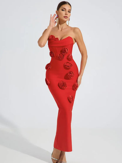 Olivia Scarlet Rose Maxi Dress