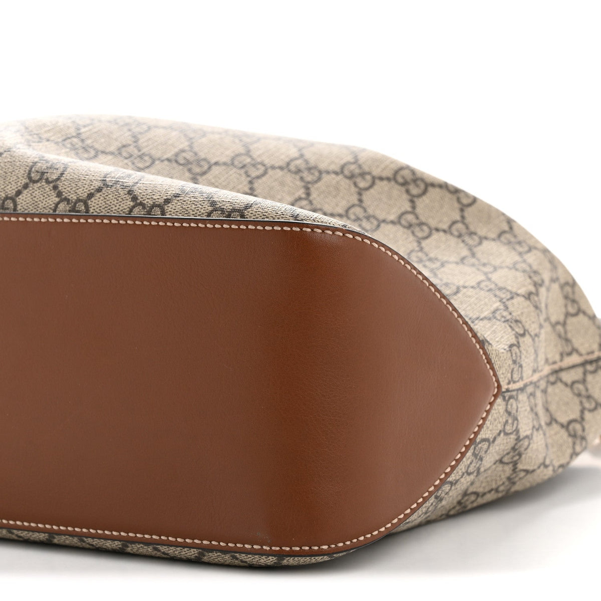 GG Supreme Monogram Large Linea A Hobo Light Brown
