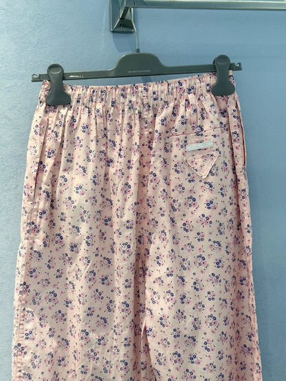 Prada 25 Floral Pant Pink Cotton