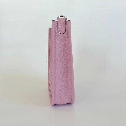 Hermes Mauve Sylvestre Clemence Mini Evelyne TPM 16 Palladium Hardware