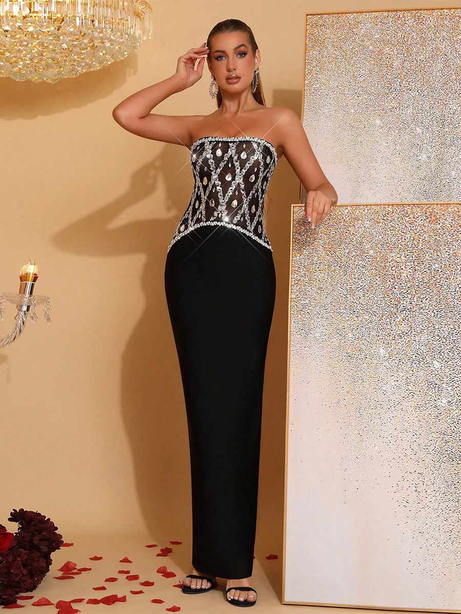 Gia Diamond Sequin Maxi Dress