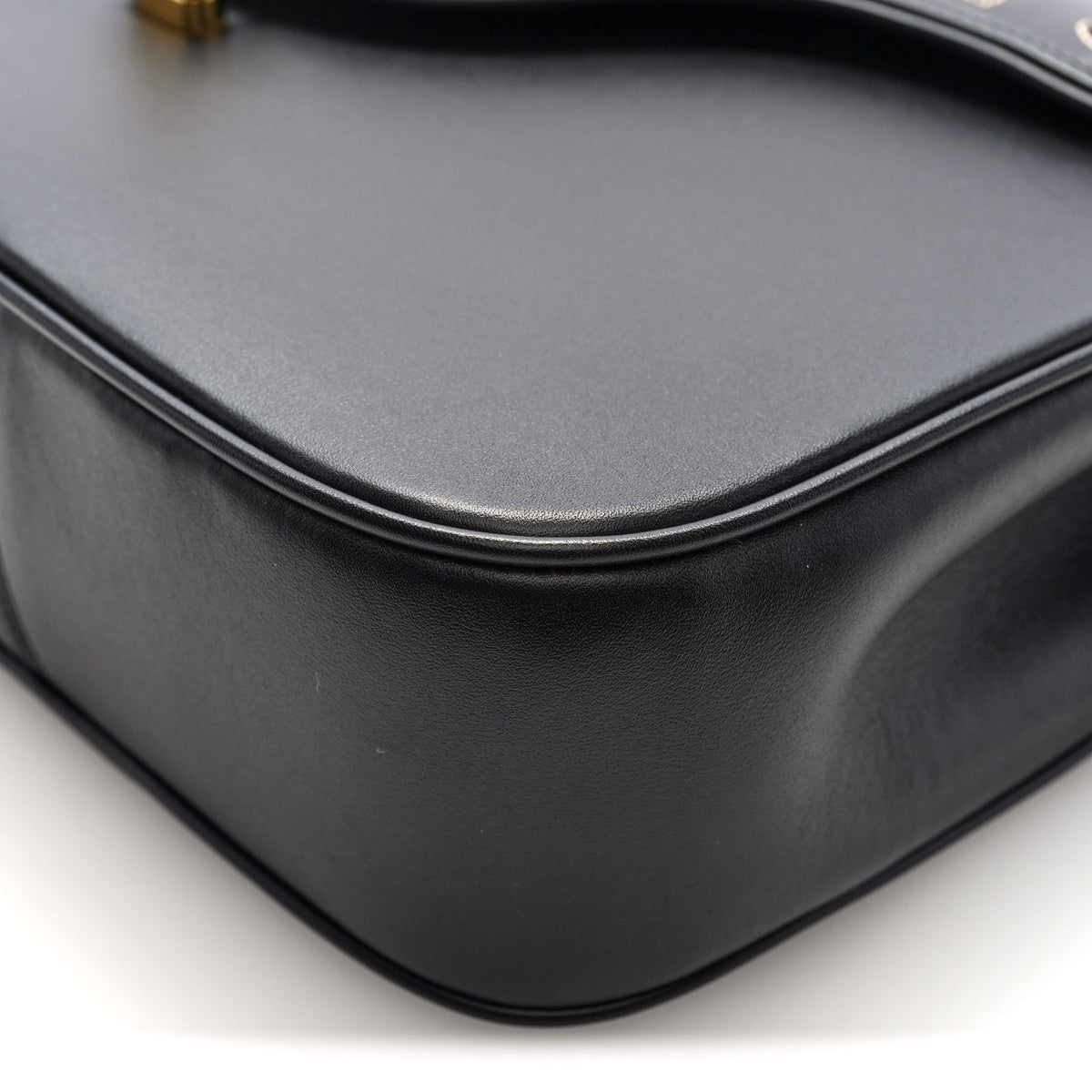 Honey Calfskin Lizard Equestrian Bag Black