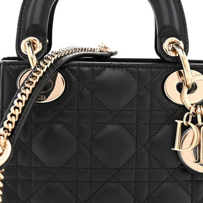 Lambskin Cannage Mini Lady Dior Black