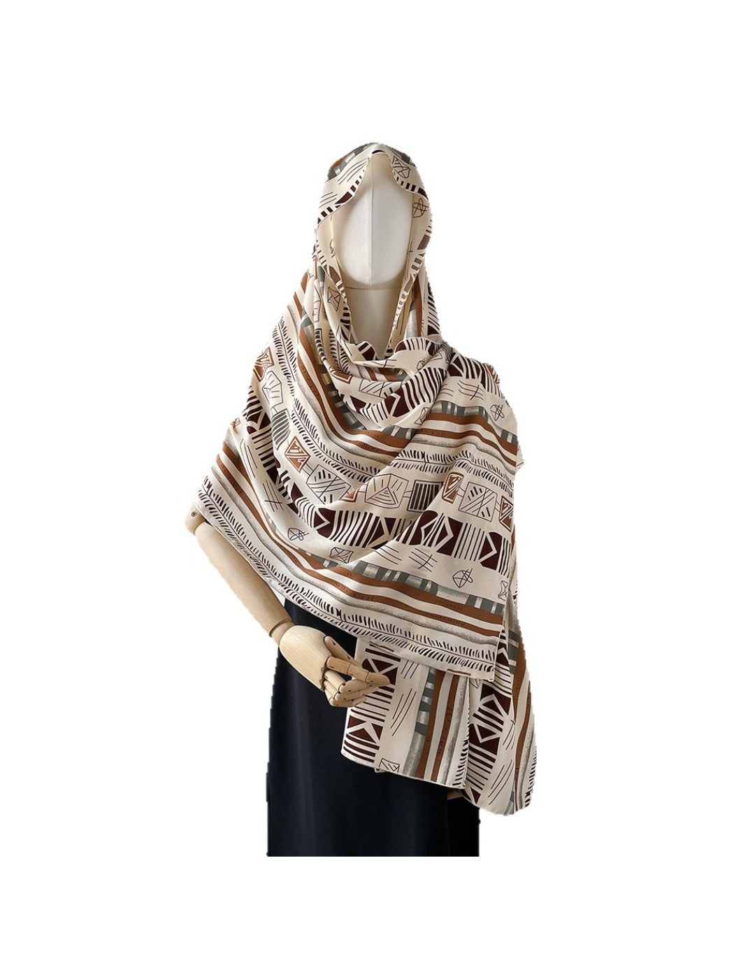 Scarvii - Geometric Print Long Scarf - Timeless &amp; Chic
