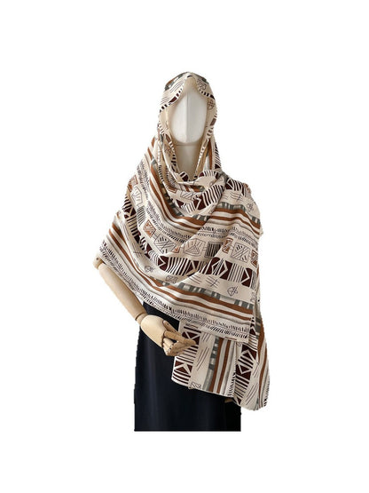 Scarvii - Geometric Print Long Scarf - Timeless &amp; Chic