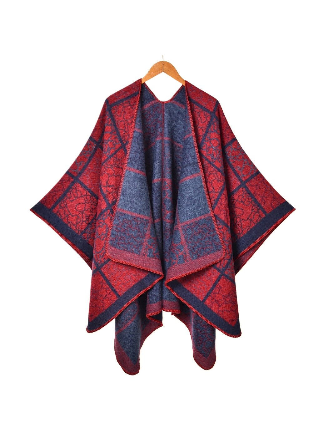 Scarvii - Large Size Line Plaid Scarf Shawl
